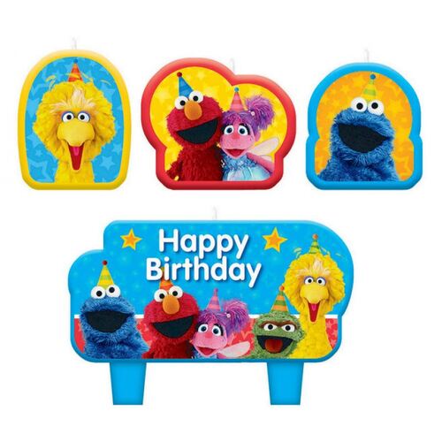 Sesame Street Birthday Candle Set 4 Pack