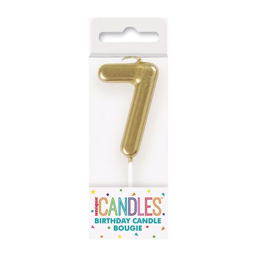 Mini Gold Number Candle - 7