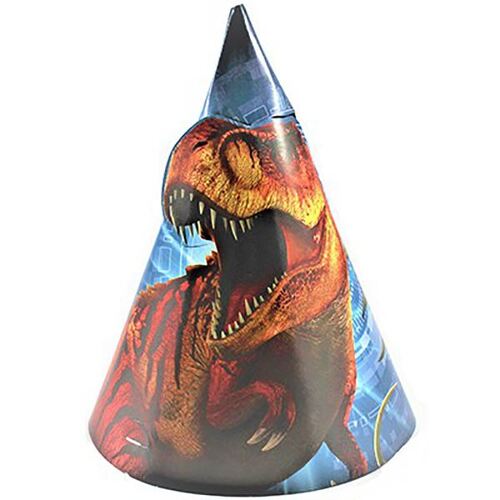 Jurassic World Cone Hats & Elastic straps 8 Pack