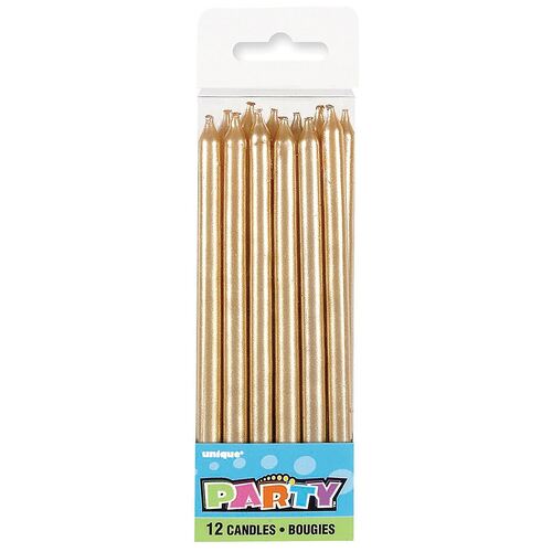 Gold Candles 12 Pack