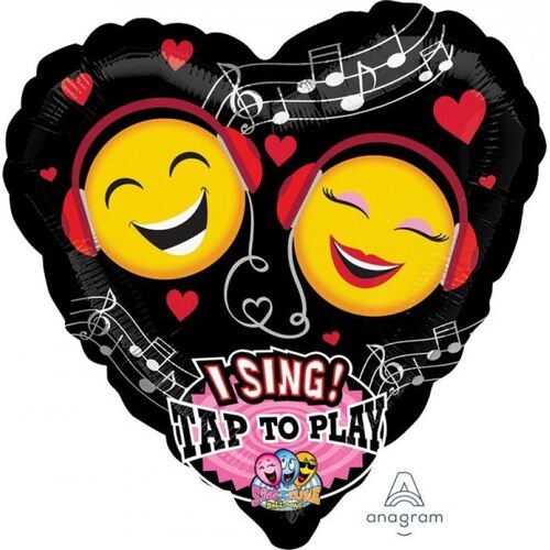 Sing-A-Tune XL Emoticon Love Foil Balloon