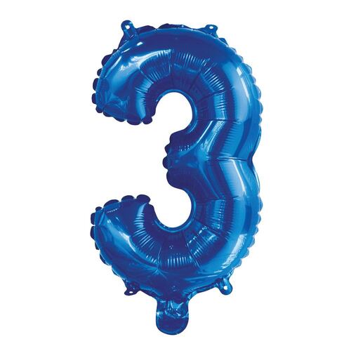 35cmRoyal Blue 3 Number Foil Balloon 
