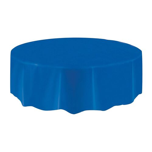 Royal Blue Plastic Tablecover Round 