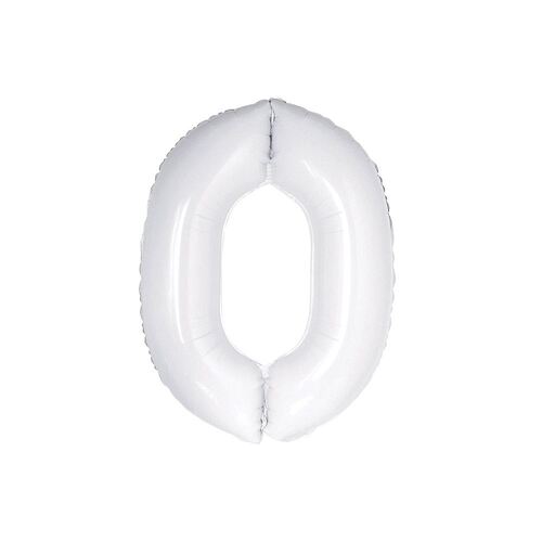 86cm White 0 Number Foil Balloon