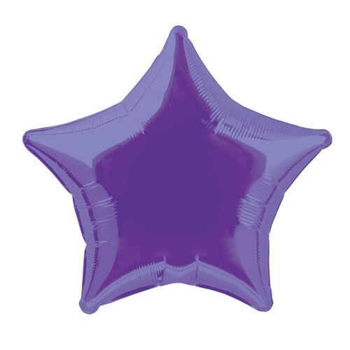 50cm Purple Star Foil Balloon Packaged