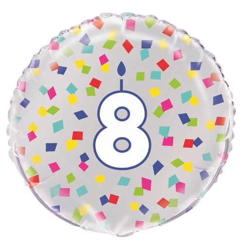 45cm Rainbow 8 Confetti Foil Balloon 