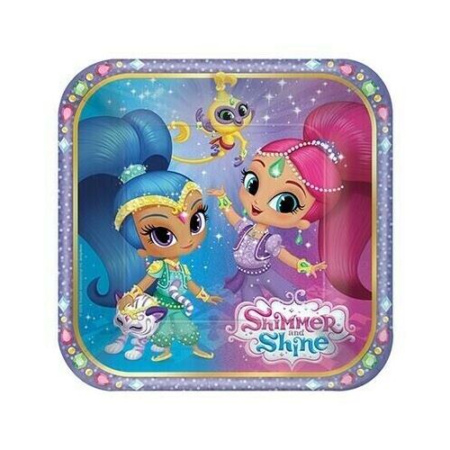 Shimmer and Shine 17cm 8 Pack Square Plate