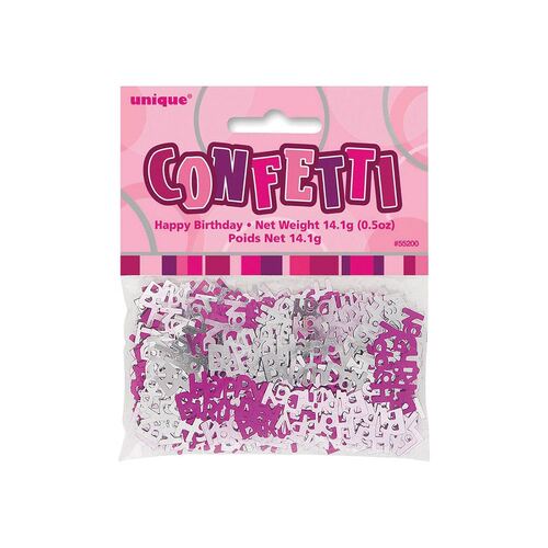 Glitz Pink Happy Birthday Confetti 14Grams (0.5Oz)