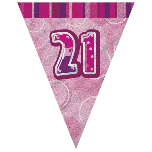 Glitz Pink Flag Banner - 21
