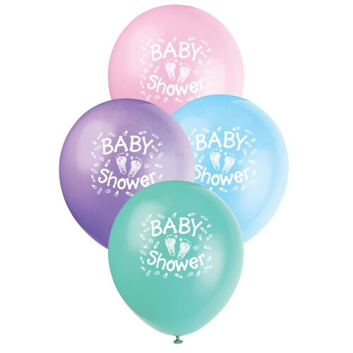 30cm Baby Steps Pastel Printed Balloons 6 Pack