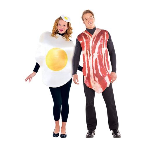Costume Breakfast Buddies Egg & Bacon - Couples Set Adult Standard Sizes