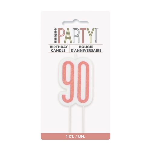 Rose Gold Number Candle - 90