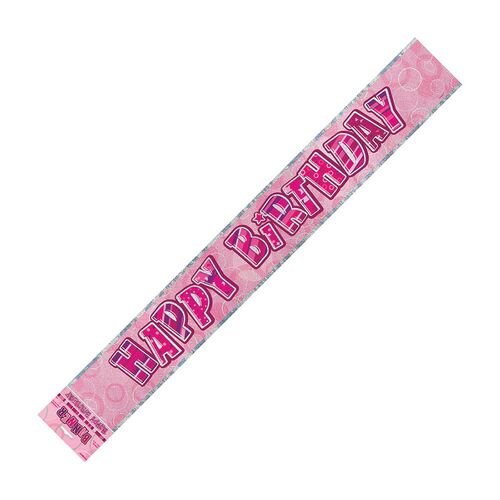 Glitz Pink Foil Banner Hb 12ft