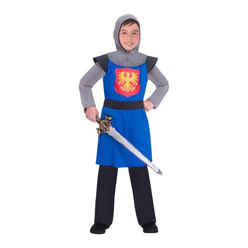 Costume Medieval Knight Blue Boys 6-8 Years