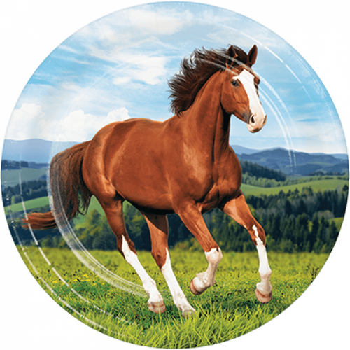 Horse and Pony Dinner Plates Paper 22cm 8 Pack
