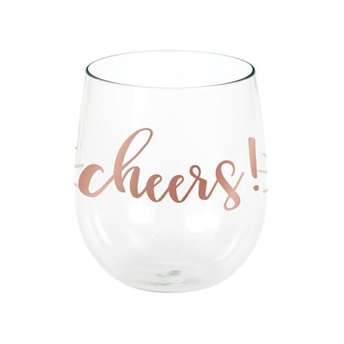 Rose All Day Stemless Wine Glass cheers Rose Gold 414ml