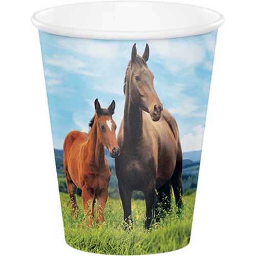 Horse and Pony Cups Paper 266ml 8 Pack