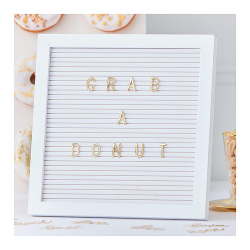 Gold Wedding White Peg Board With Gold Letters