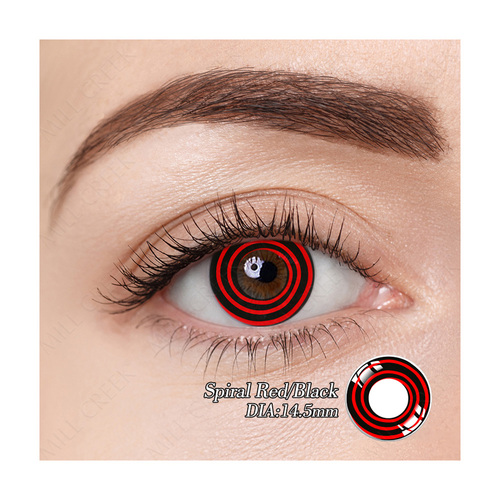 Spiral Red Black Contact Lens