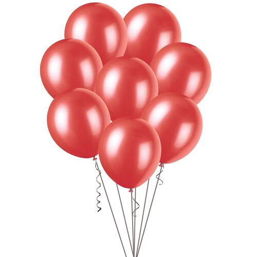30cm Cherry Red Metallic Balloons 100 Pack