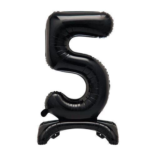 76cm Black "5" Giant Standing Air Filled Numeral Foil Balloon