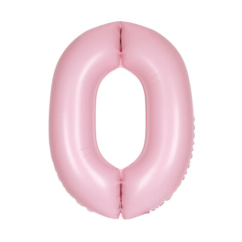 Matte Lovely Pink "0" Numeral Foil Balloon 86cm