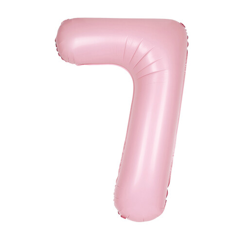 Matte Lovely Pink "7" Numeral Foil Balloon 86cm