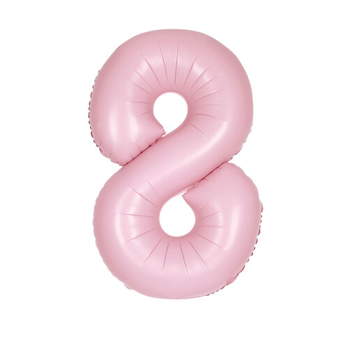 Matte Lovely Pink "8" Numeral Foil Balloon 86cm