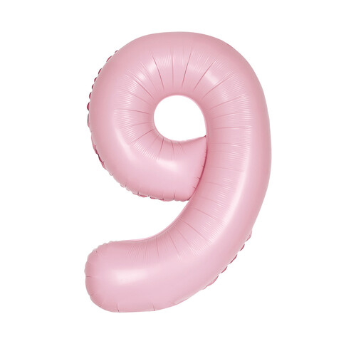 Matte Lovely Pink "9" Numeral Foil Balloon 86cm