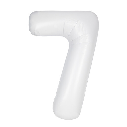 Matte Bright White "7" Numeral Foil Balloon 86cm