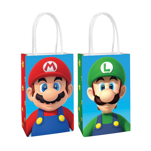 Super Mario Brothers Paper Kraft Bags 8 Pack