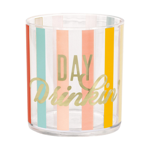 Poolside Summer Foil Stamped "Day Drinking" Reusable Plastic Cup 354ml 