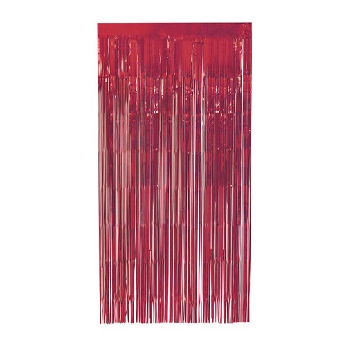 Fringe Door Curtain Red 1m X 2m