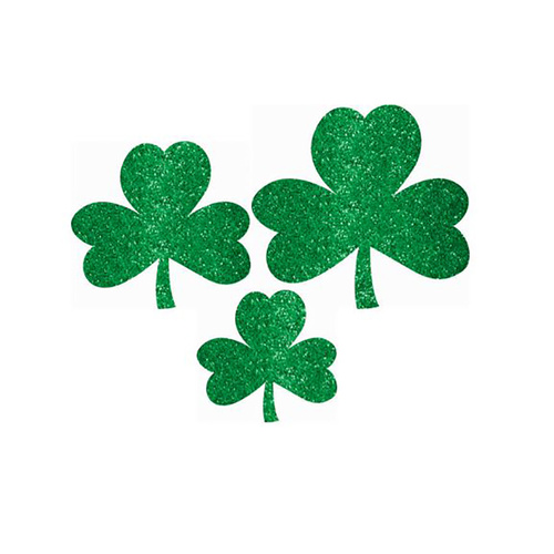 Shamrocks Assorted Glitter Cutouts 10 Pack