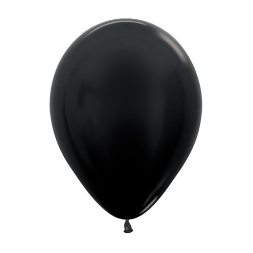 30cm Sempertex Metallic Black Latex Balloons 100 Pack