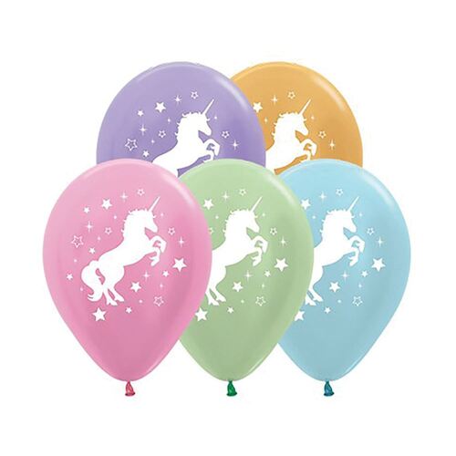 30cm Sempertex Unicorn Sparkles & Stars Assorted Latex Balloons 25 Pack