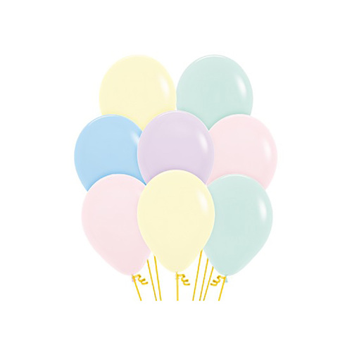 12cm Sempertex Pastel Matte Assorted Latex Balloons 50 Pack