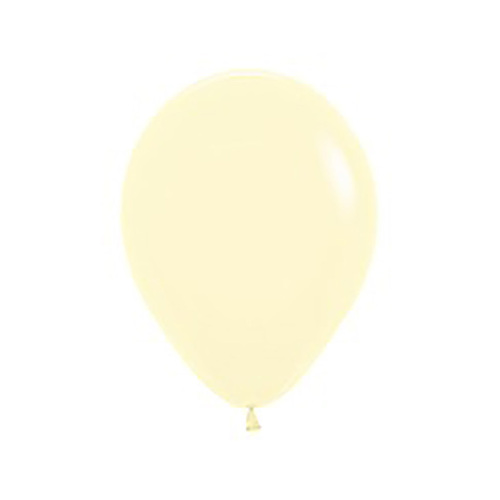 12cm Sempertex Pastel Matte Yellow Latex Balloons 50 Pack