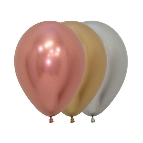 30cm Sempertex Metallic Reflex Deluxe Assorted Latex Balloons 12 Pack