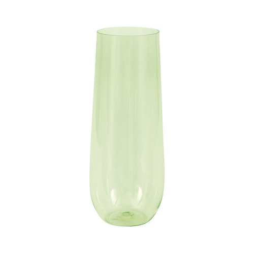 Green Reusable Plastic Stemless Champagne Flute 266ml