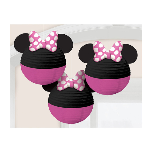 Minnie Mouse Forever Paper Lanterns with Bows & Ears 3 Pack