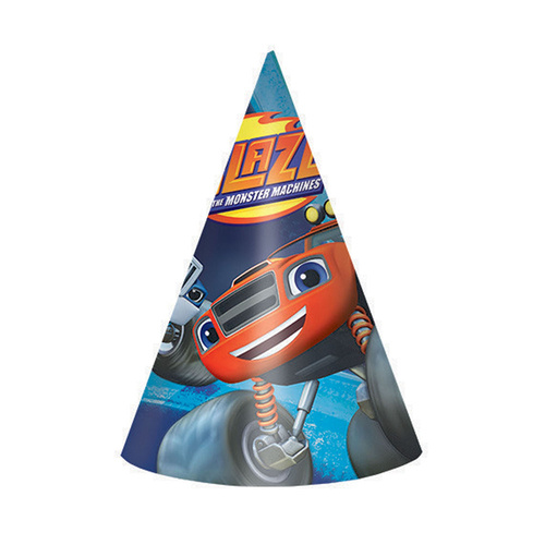 Blaze Paper Cone Hats 8 Pack