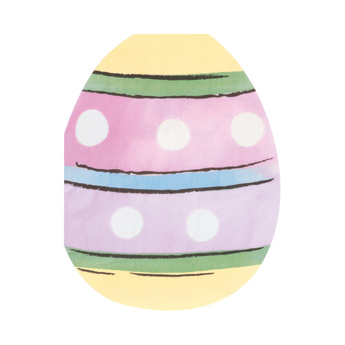 Easter Whimsy Egg Shaped Luncheon Napkins 2ply 31cm X 24cm 16 Pack