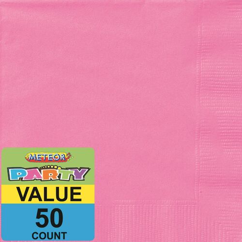 Hot Pink Luncheon Napkins 2ply 50 Pack