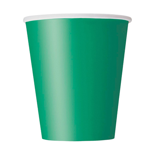 Emerald Green Paper Cups 270ml 8 Pack