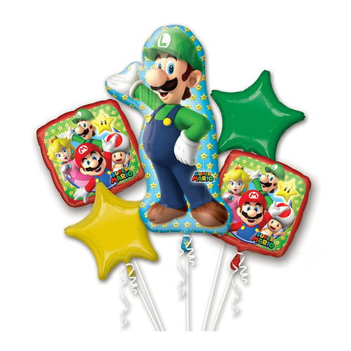 Bouquet Super Mario Brothers Luigi Foil Balloon