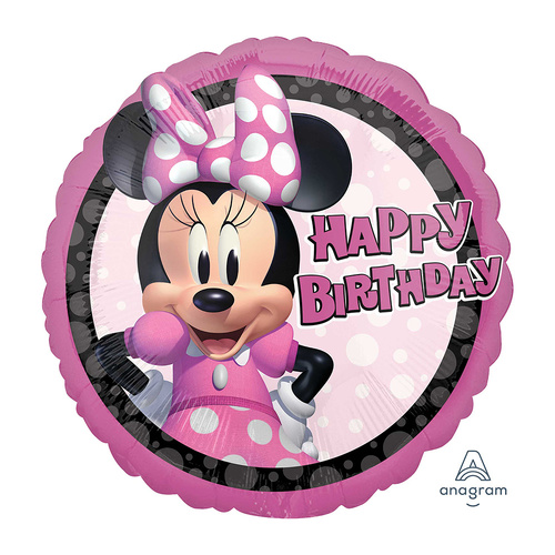 45cm Standard HX Minnie Mouse Forever Happy Birthday Foil Balloon