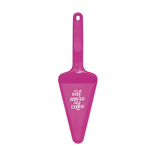 Reusable Plastic Pink Cake Server "Eat More Cake"