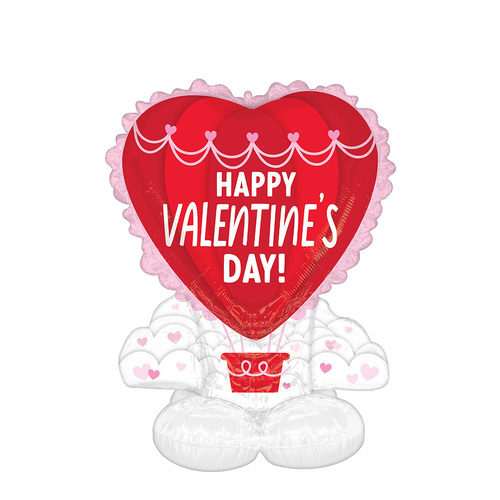 AirLoonz Happy Valentine's Day Hot Air Balloon Foil Balloon