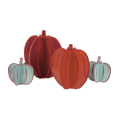 Halloween Pumpkin Centrepiece Decorations - Assorted Sizes 4 Pack